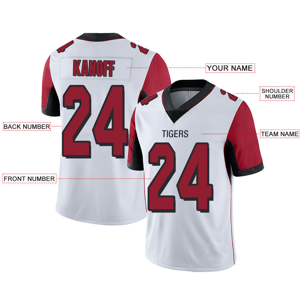 Custom A.Falcon Men's Football American White Vapor Limited Stitched Jersey
