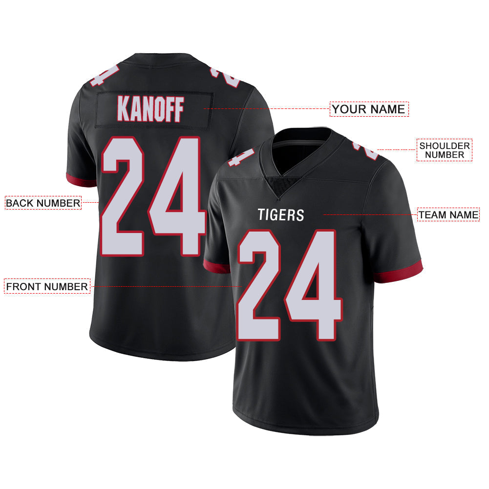 Custom A.Falcon Men's American Black Vapor Limited Stitched Football Jersey