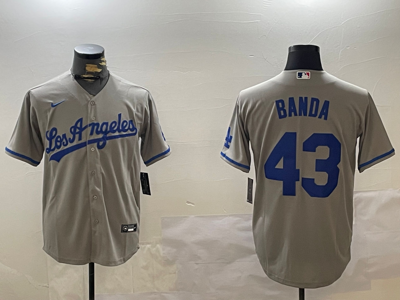 Men's Los Angeles Dodgers Anthony Banda #43 Gray Replica Player Jersey1