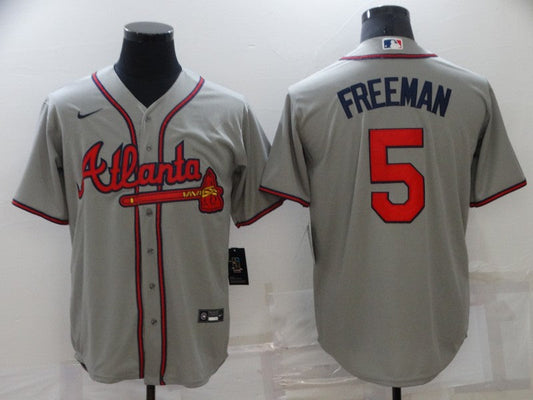 Men's Atlanta Braves Freedie Freeman #5 Gray Replica Jersey1