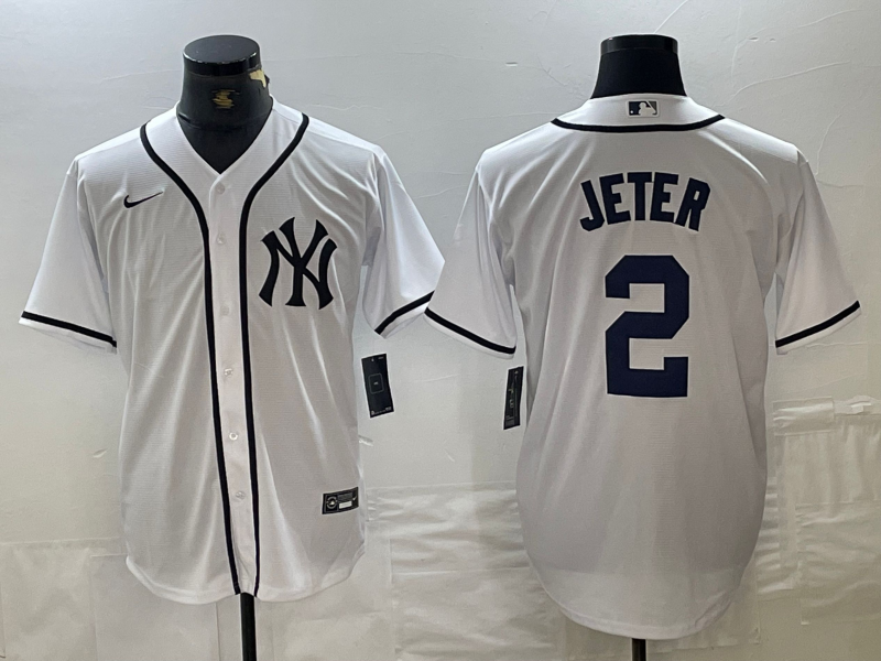 Men's New York Yankees Derek Jeter #2 White Limited Game Jersey1