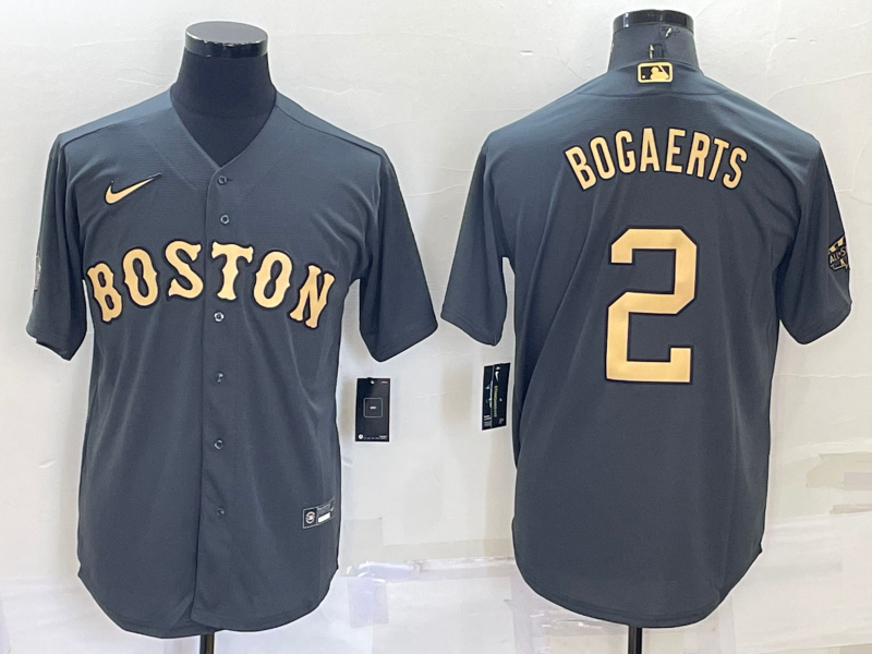 Men's Boston Red Sox Xander Bogaerts #2 Gray Replica Player Jersey1
