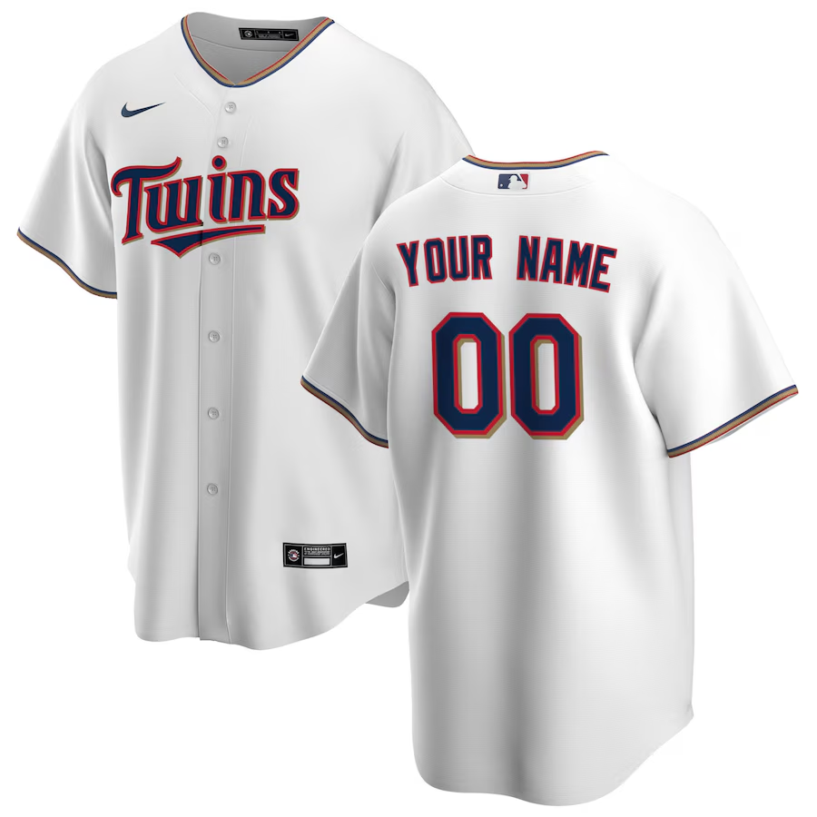 Men's Minnesota Twins White Replica Custom Jersey1