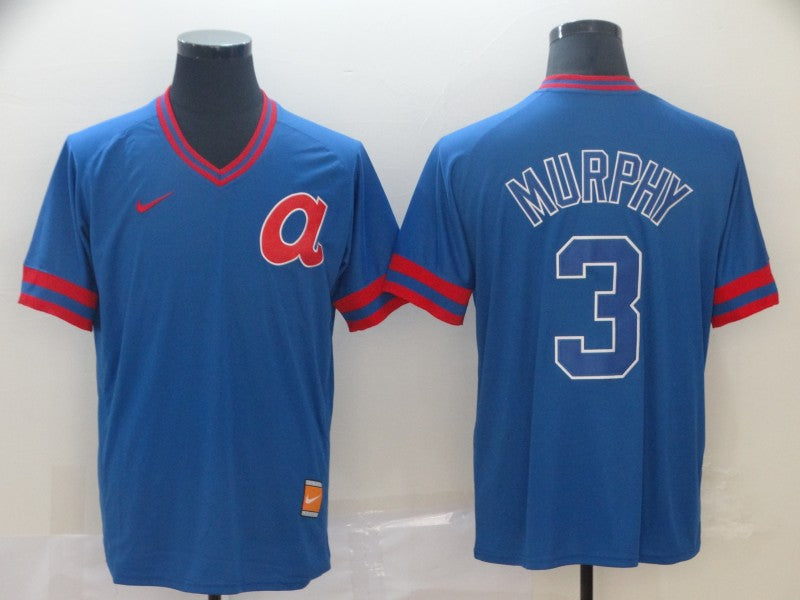 Men's Atlanta Braves Dale Murphy #3 Blue Replica Player Jersey1