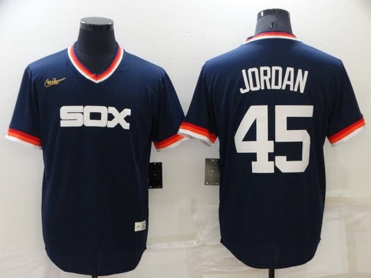 Men's Chicago White Sox Michael Jordan #45 Navy Replica Player Jersey1