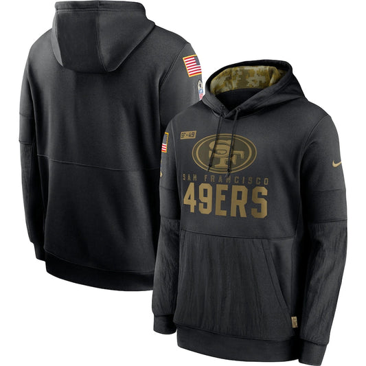 Men's San Francisco 49ers NFL 2020 Salute to Service Hoodie1 Black