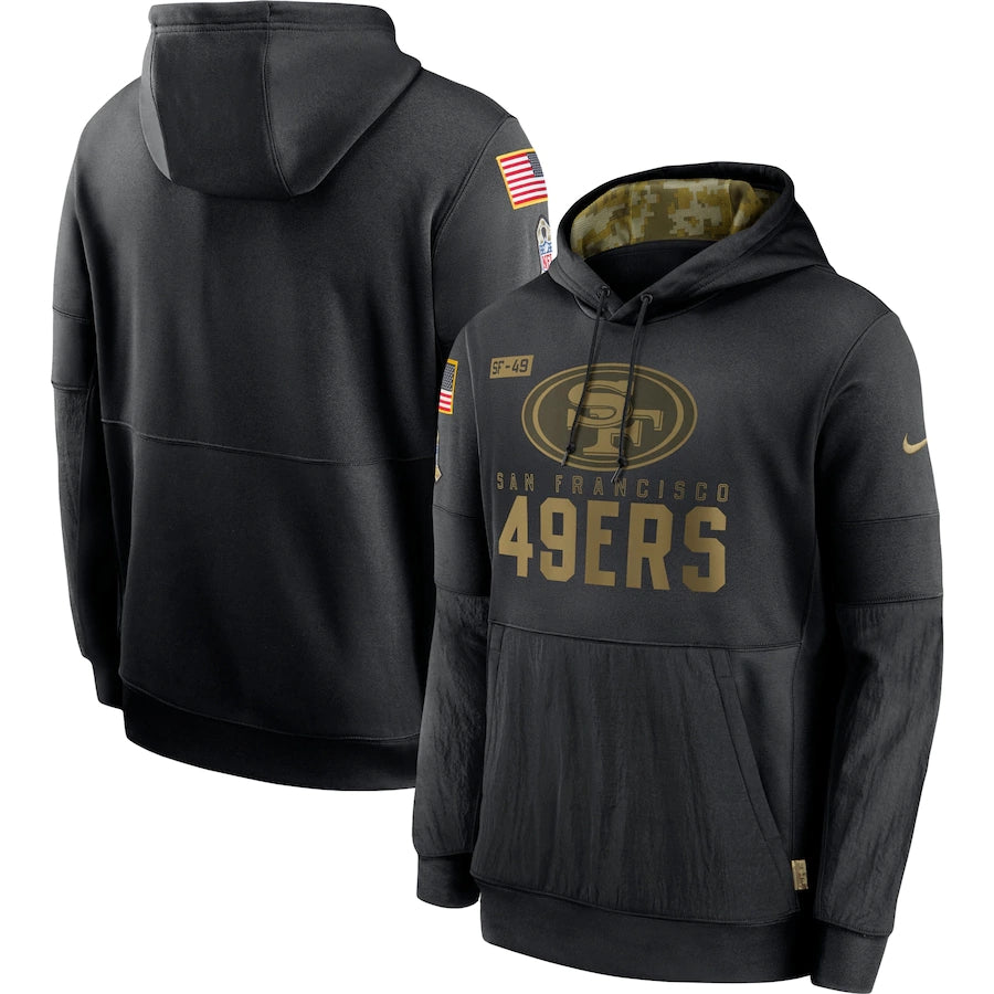 Men's San Francisco 49ers NFL 2020 Salute to Service Hoodie2 Black