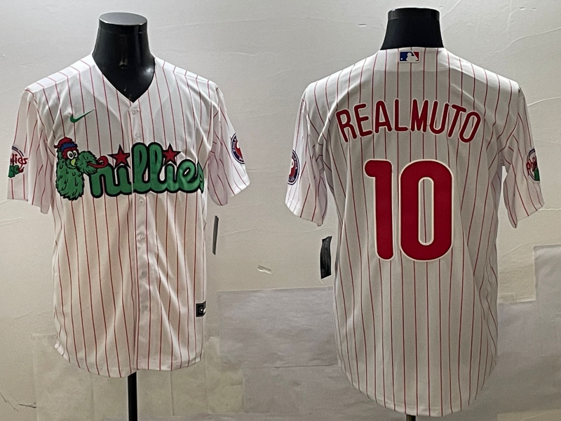 Men's Philadelphia Phillies JT Realmuto #10 White Replica Team Jersey1