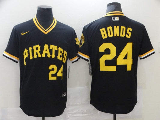 Men's Pittsburgh Pirates Barry Bonds #24 Black Fashion Stitched Jersey1