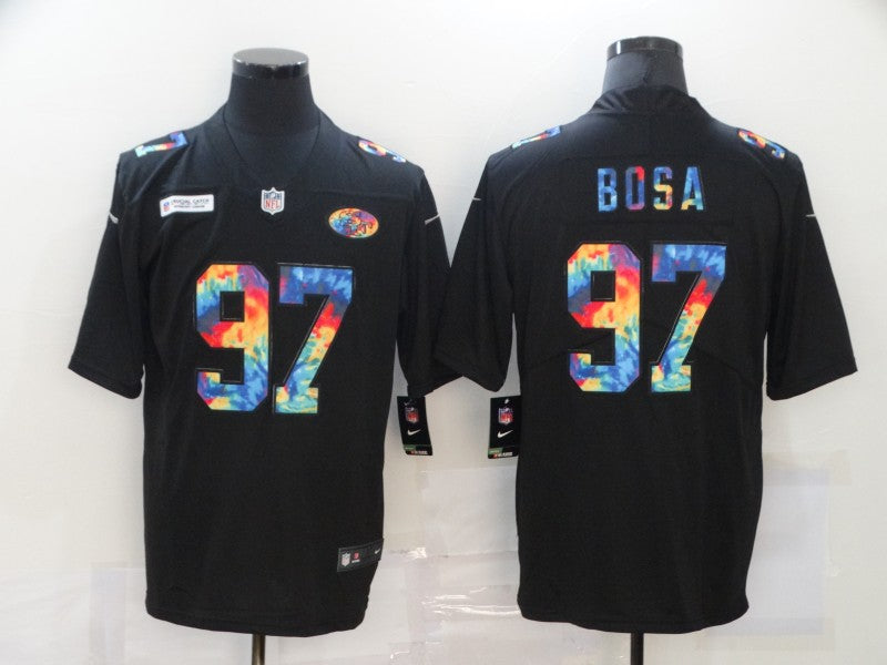 Men's San Francisco 49ers Nick Bosa #97 Black Player Game Jersey1