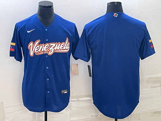 Men's 2023 World Baseball Classic Venezuela Blue Blank jersey