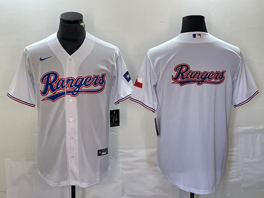 Men's Texas Rangers White Home Replica Player Jersey1
