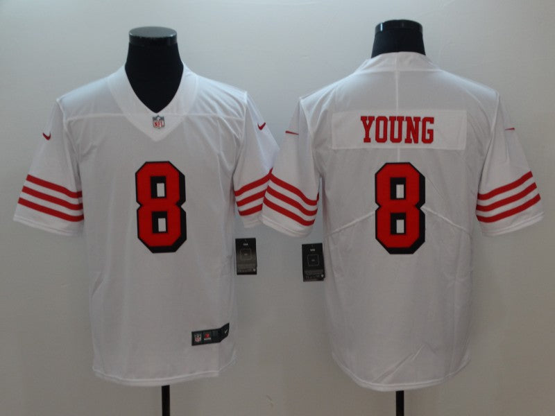 Men's San Francisco 49ers Steve Young #8 White Game Player Jersey1
