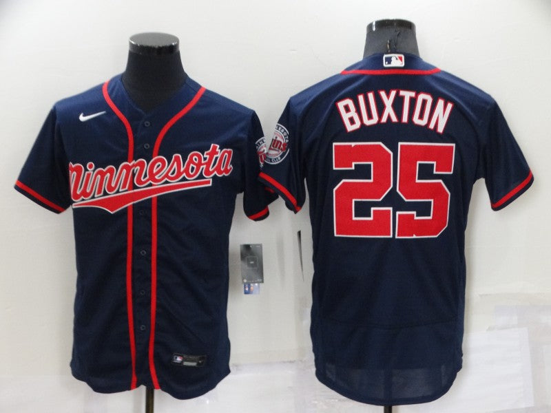 Men's Minnesota Twins Byron Buxton #25 Navy Replica Player Jersey1