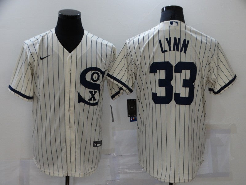 Men's Chicago White Sox Lance Lynn #33 Beige Replica Baseball Jersey1