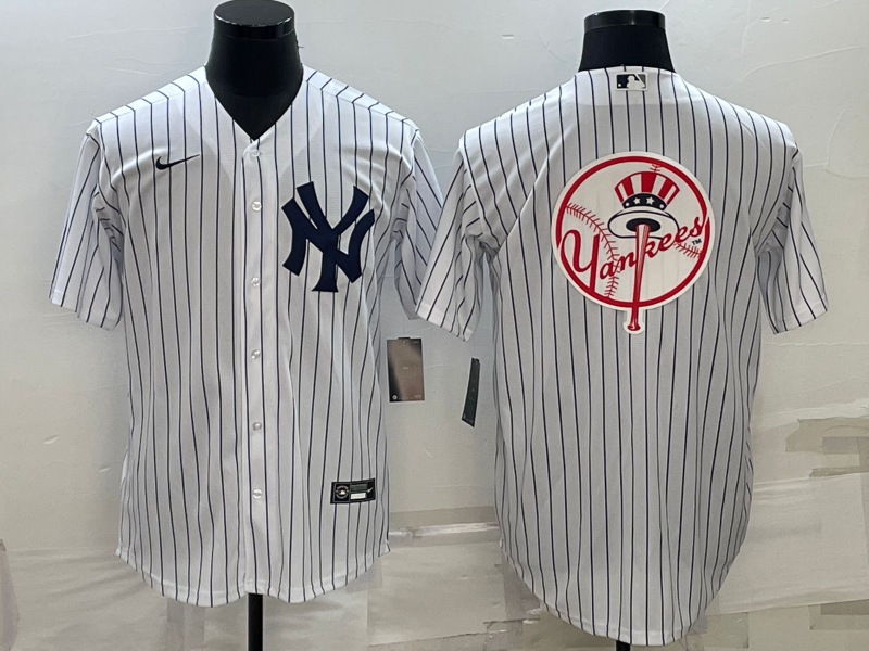 Men's New York Yankees White Home Replica Team Jersey1