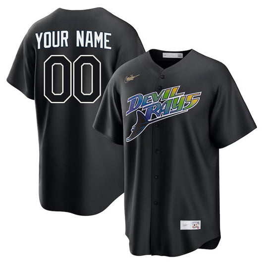 Custom Tampa Bay Rays Devil Rays Jersey - Black