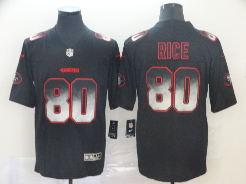 Men's San Francisco 49ers #80 Jerry Rice Black Authentic Game Jersey1