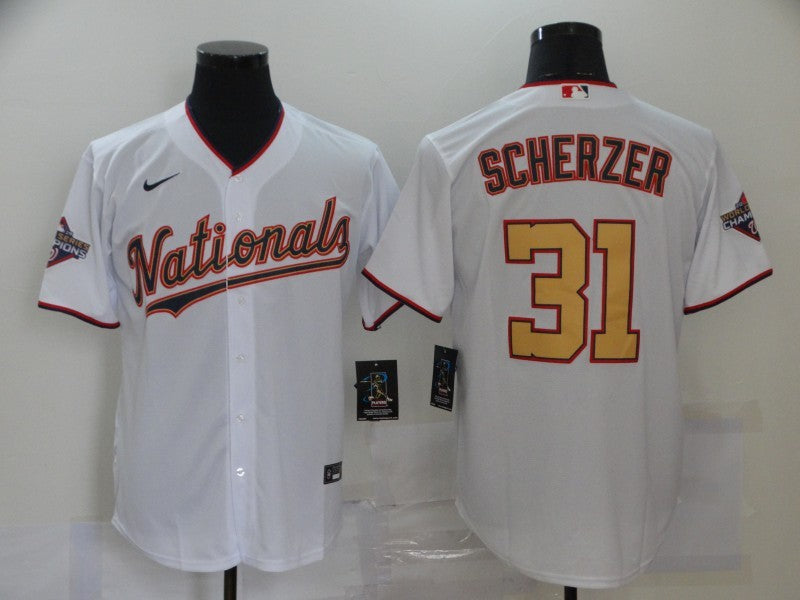 Men's Washington Nationals Max Scherzer #31 White Fashion Stitched Jersey1