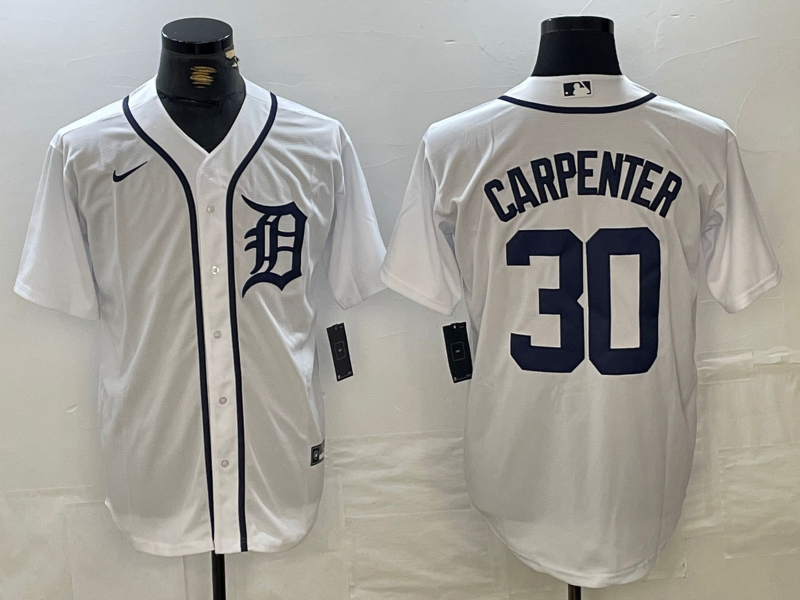 Men's Detroit Tigers Kerry Carpenter #30 White Replica Player Jersey1