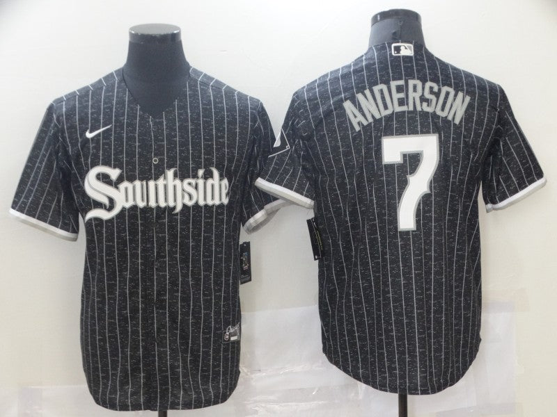 Men's Chicago White Sox Tim Anderson #7 Black Stitched Jersey1