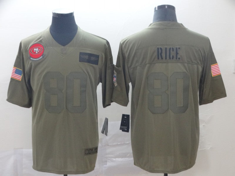 Men's San Francisco 49ers Jerry Rice #80 Brown Game Jersey1