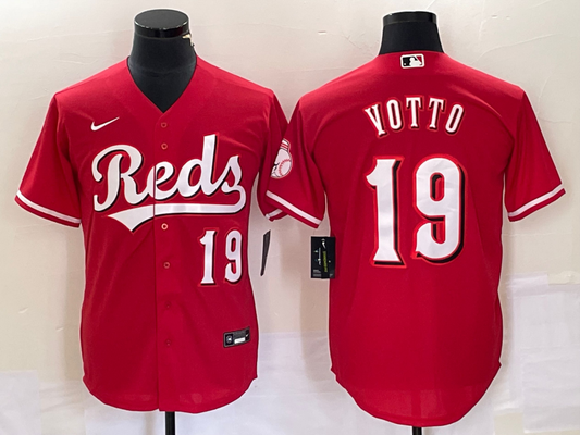Men's Cincinnati Reds Joey Votto #19 Red Alternate Replica jersey