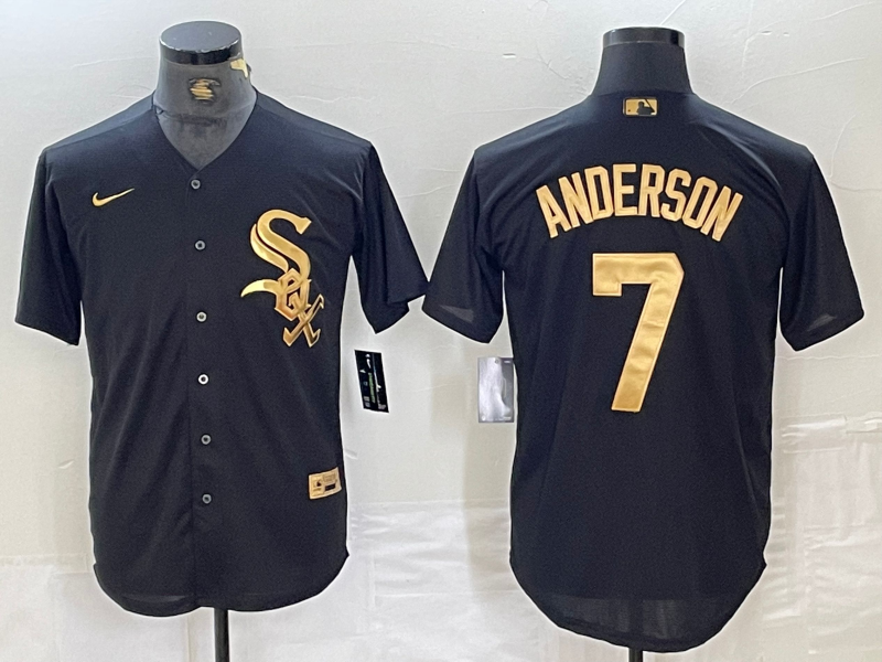 Men's Chicago White Sox Tim Anderson #7 Black Replica Team Jersey1
