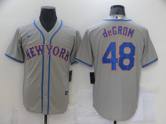 Men's New York Mets Jacob deGrom #48 Gray Replica Baseball Jersey1