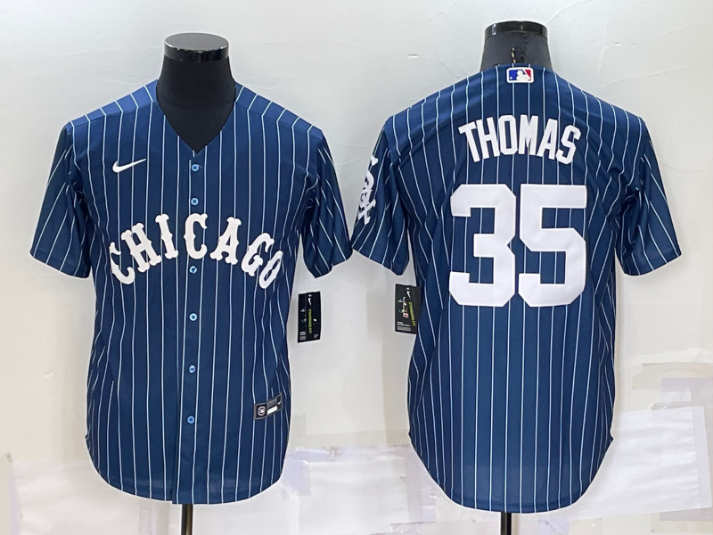 Men's Chicago White Sox Frank Thomas #35 Blue Replica Baseball Jersey1