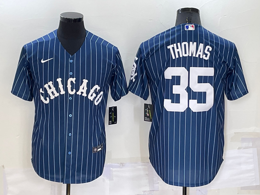 Men's Chicago White Sox Frank Thomas #35 Blue Replica Baseball Jersey1