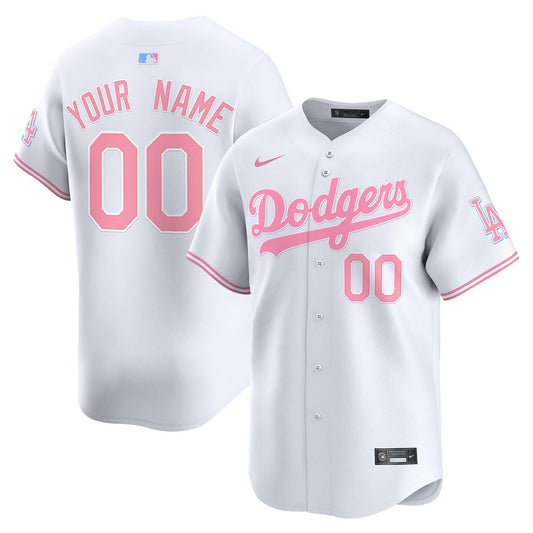 Custom Los Angeles Dodgers Bubblegum Jersey - White