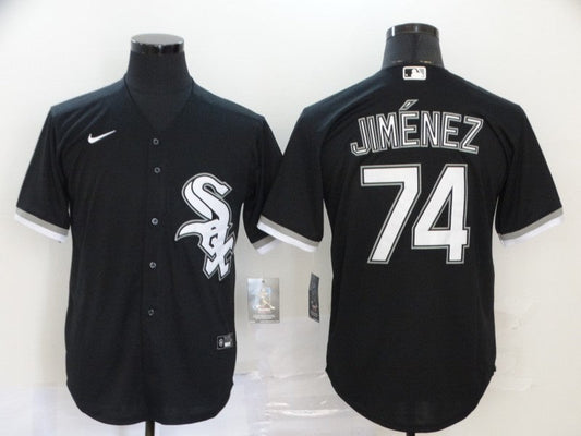 Men's Chicago White Sox Eloy Jimenez #74 Black Replica Baseball Jersey1