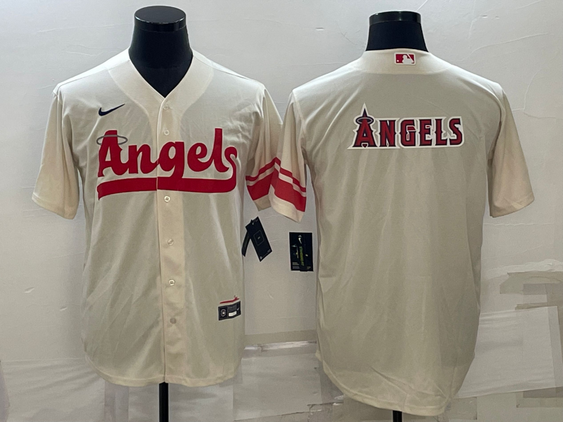Men's Los Angeles Angels Cream 2022 City Connect Replica Player Jersey1
