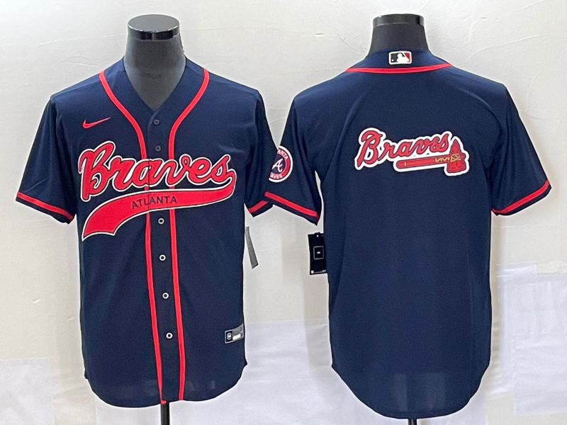 Men's Atlanta Braves Navy Replica Team Jersey1 Joint Edition