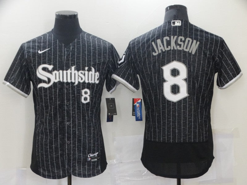 Men's Chicago White Sox Bo Jackson #8 Black Stitched Jersey1