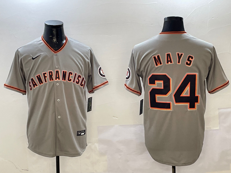 Men's San Francisco Giants Willie Mays #24 Gray Replica Player Jersey1