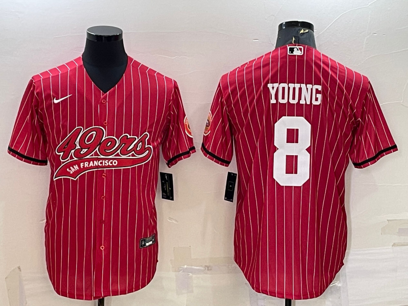 Men's San Francisco 49ers Steve Young #8 Red Player Jersey1 Joint Edition