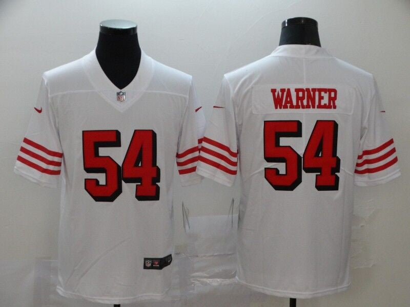 Men's San Francisco 49ers Fred Warner #54 White Game Player Jersey1