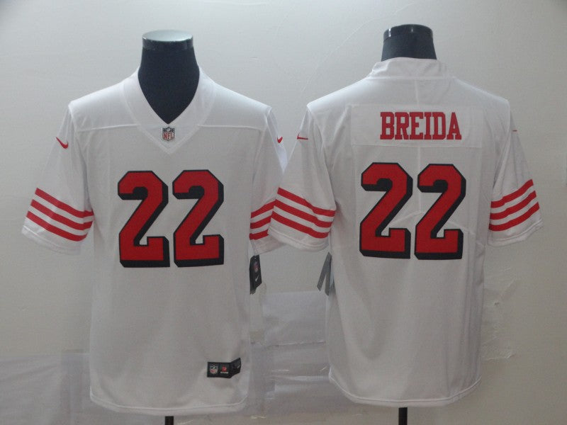 Men's San Francisco 49ers Matt Breida #22 White Game Player Jersey1