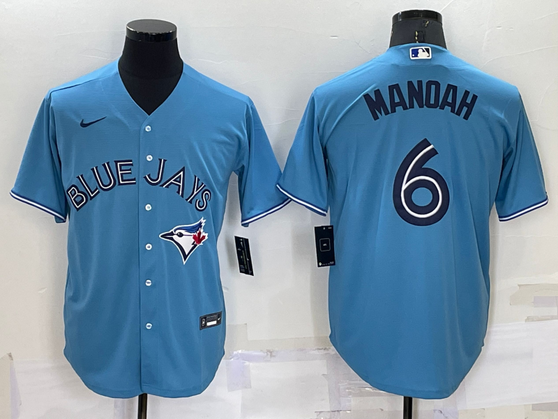 Men's Toronto Blue Jays Alex Manoah #6 Light Blue Replica Baseball Jersey1