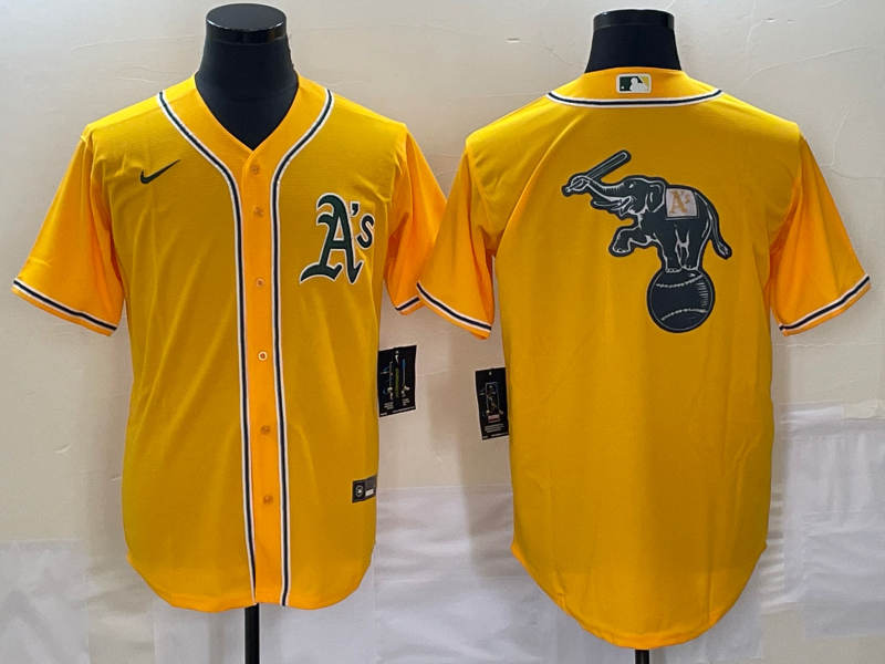 Men's Oakland Athletics Gold Alternate Replica Game Jersey1