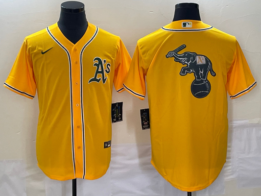 Men's Oakland Athletics Gold Alternate Replica Game Jersey1