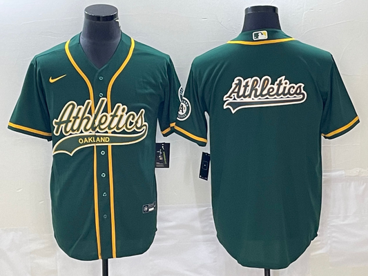 Men's Oakland Athletics Kelly Green Replica Player Jersey1 Joint Edition