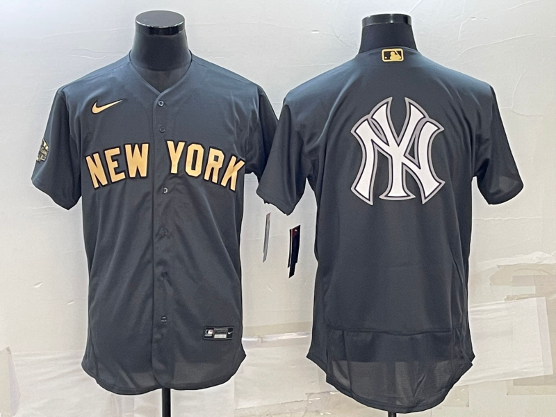 Men's New York Yankees Dark Gray Replica Player Jersey1