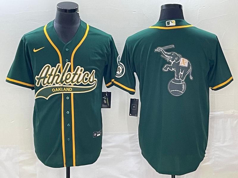 Men's Oakland Athletics Kelly Green Replica Game jersey Joint Edition