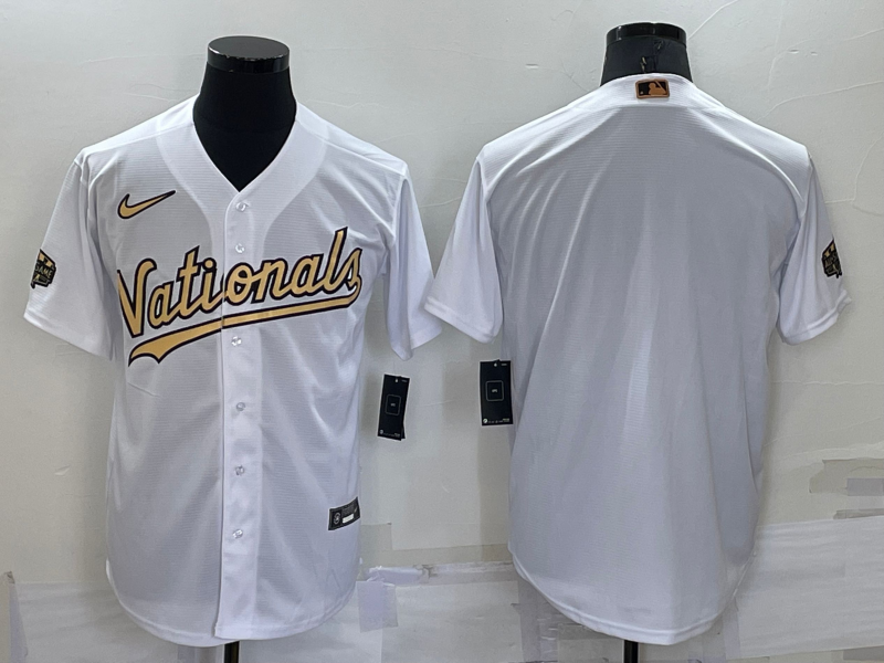 Men's Washington Nationals White Alternate Authentic Blank jersey