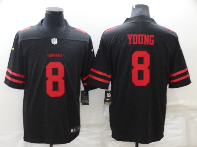Men's San Francisco 49ers Steve Young #8 Black Game Jersey1