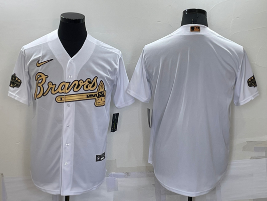 Men's Atlanta Braves White Replica Blank Jersey1