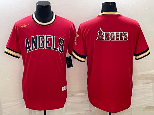 Men's Los Angeles Angels Red Alternate Replica Player Name Jersey1